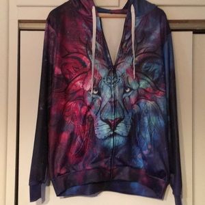 Lion zip up hoodie